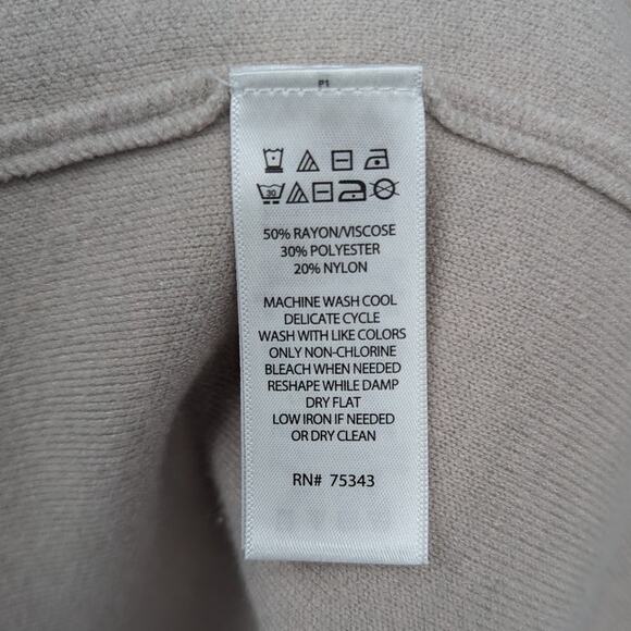 Tahari Sweater Dress Womens Beige Long Sleeve Collared Pullover Oversize Sz S - Picture 3 of 4